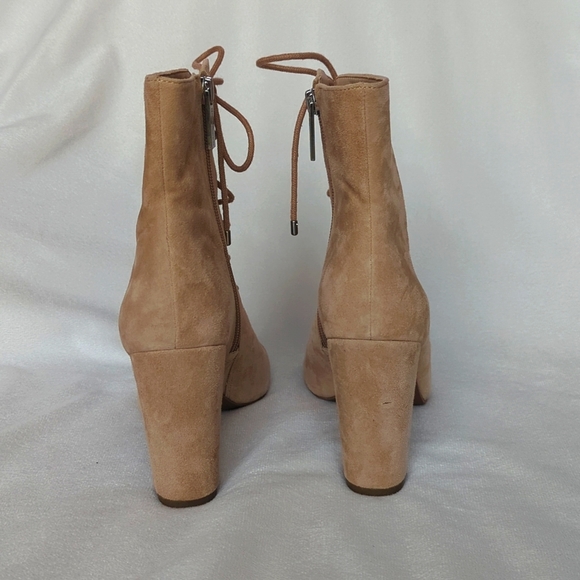 BCBGeneration | Lace Up Open Toe Genuine Suede Leather Booties - Picture 10 of 11